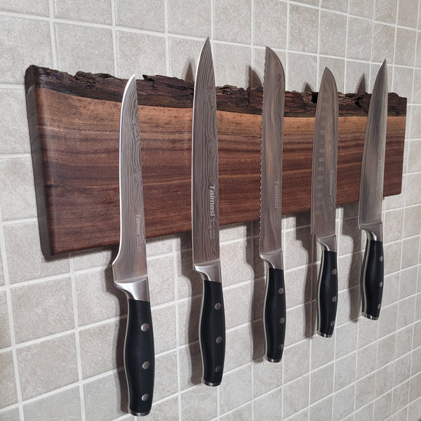 Black Walnut Live Edge Magnetic Knife Holder