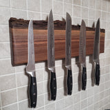 Black Walnut Full Live Edge Magnetic Knife Holder (D)