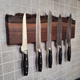 Black Walnut Full Live Edge Magnetic Knife Holder (D)