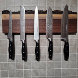 Black Walnut Full Live Edge Magnetic Knife Holder (F)
