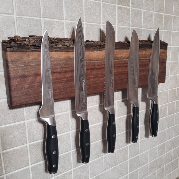 Black Walnut Live Edge Magnetic Knife Holder