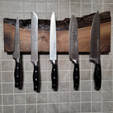 Black Walnut Full Live Edge Magnetic Knife Holder (H)