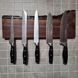 Black  Walnut Full Live Edge Magnetic Knife Holder (I)