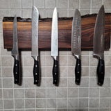 Black Walnut Full Live Edge Magnetic Knife Holder (K)