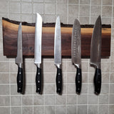 Black Walnut Full Live Edge Magnetic Knife Holder (L)