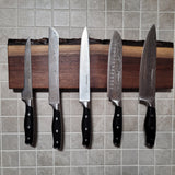 Black Walnut Full Live Edge Magnetic Knife Holder (E)