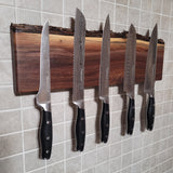 Black Walnut Full Live Edge Magnetic Knife Holder (J)