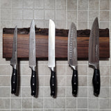 Black Walnut Full Live Edge Magnetic Knife Holder (G)