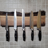 Premium Walnut Full Live Edge Magnetic Knife Holder (A)