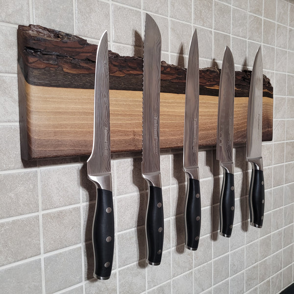 Walnut Live Edge Magnetic Knife Holder