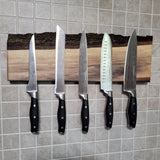 Premium Walnut Full Live Edge Magnetic Knife Holder ( C )