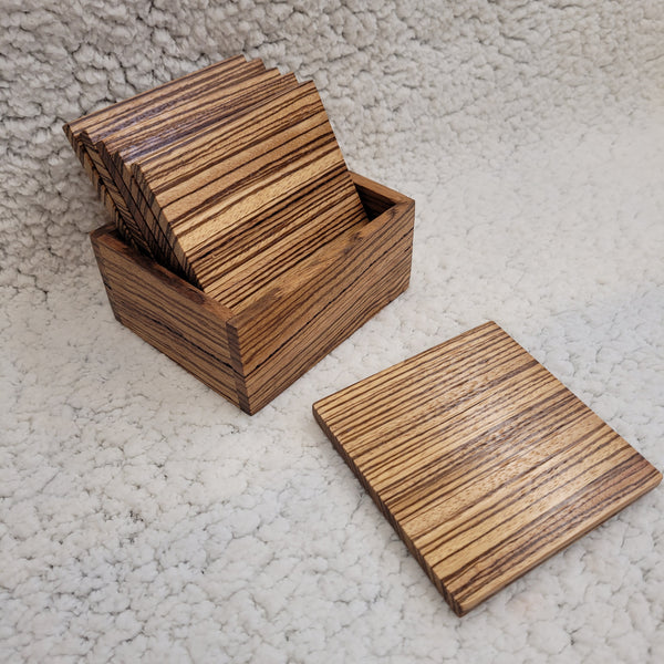 Zebrawood Coaster Set