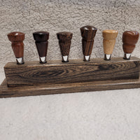 American Elm Wood Bottle Stopper Display Stand