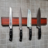 African Padauk wood magnetic knife holder