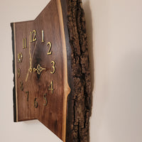 Walnut Live Edge Wall Clock