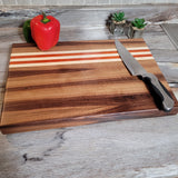 Walnut, Holly, & Padauk Wood 18" x 12" Cutting Board