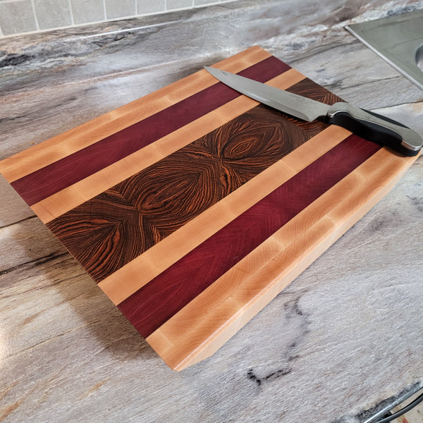 North American Cherry Edge Grain Cutting Board with Rubber Feet