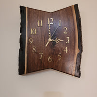 Walnut Live Edge Wall Clock